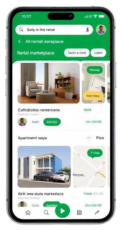 KejaSure app showing verified rental listings on a map